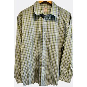 Brooks Brothers 1818 Men's L Button Down Shirt Plaid Long Sleeve Cotton